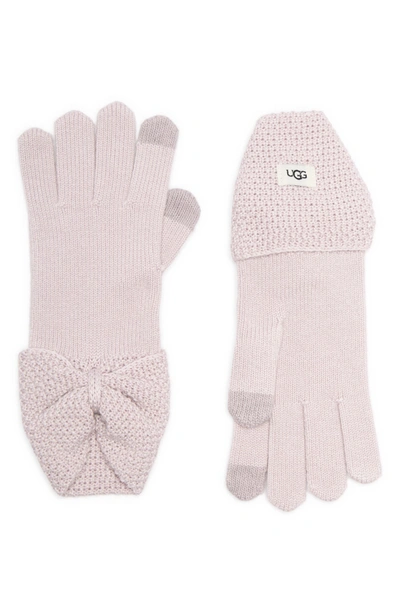 Ugg Bow Wool Blend Tech Glove In Pink