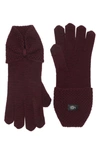 Ugg Bow Wool Blend Tech Glove In Port