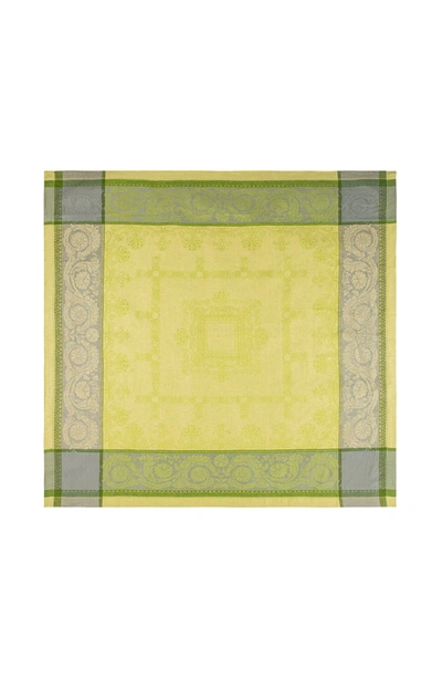 French Home Cleopatra Linen Tablecloth In Green And Yellow