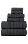Modern Threads Soft Rib Quick Dry 6-piece Towel Set In Gray