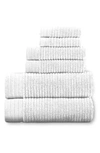 Modern Threads Soft Rib Quick Dry 6-piece Towel Set In White
