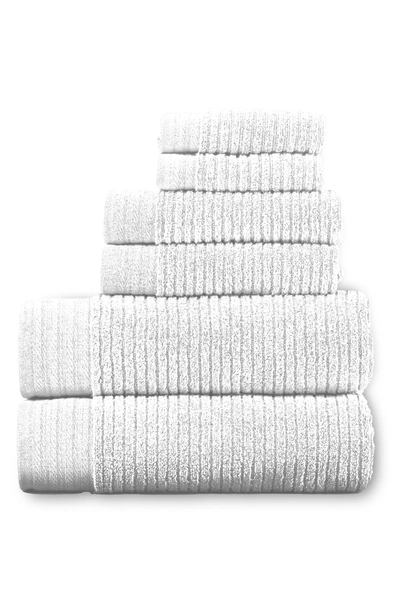 Modern Threads Soft Rib Quick Dry 6-piece Towel Set In White