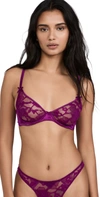 Fleur Du Mal Magnolia Leavers Lace And Satin Underwired Soft-cup Bra In Vixen