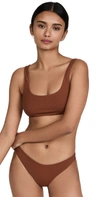 MIKOH EDEN RIBBED SCOOP BIKINI TOP