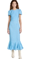 Rhode Lulani Floral Midi Dress In Loves Me Not Blue