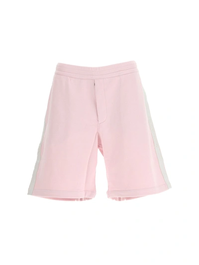 Alexander Mcqueen Logo Printed Sweat Shorts In Ice Pink/mix
