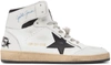 Golden Goose Sky Star Sneakers In Leather With Contrasting Inserts In White