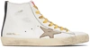GOLDEN GOOSE WHITE & BLACK FRANCY CLASSIC HIGH-TOP SNEAKERS