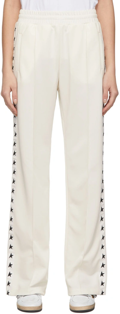 Golden Goose Wide-leg Track Pants With Graphic Star Motifs In White