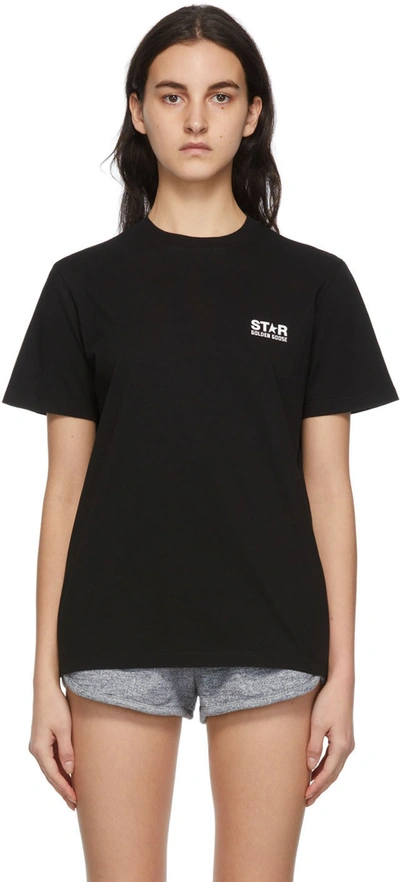 Golden Goose Black Star Collection Printed T-shirt In Black White