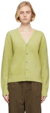Stussy Green Shaggy Cardigan In Lime