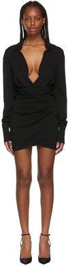 Gauge81 Naha Draped Mini Shirt Dress In Black