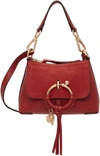 See By Chloé See By Chloe Joan Mini Leather & Suede Hobo In Red Flame/gold