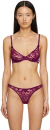 Fleur Du Mal Magnolia Leavers Lace And Satin Underwired Soft-cup Bra In Vixen