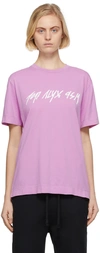 Alyx Pink Script T-shirt In Pink Pnk0001
