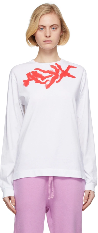 Alyx Spray Logo-print Cotton-jersey T-shirt In White Wth0001