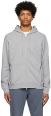 SUNSPEL GREY LOOPBACK ZIP HOODIE