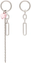 JUSTINE CLENQUET SSENSE EXCLUSIVE SILVER & PINK PALOMA EARRINGS