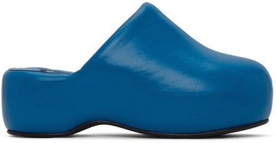 Simon Miller Vegan Leather Platform Bubble Clogs In Blue