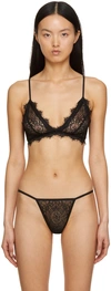 Anine Bing Stretch-lace Soft-cup Triangle Bra In Black