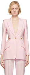 Alexander Mcqueen Single-breasted Cut-out Blazer In 5072 Ice Pink