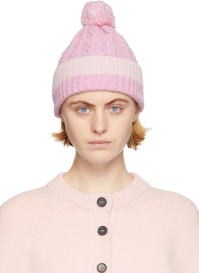 Alexander Mcqueen Cable-knit Pompom Beanie In 5900 Pink