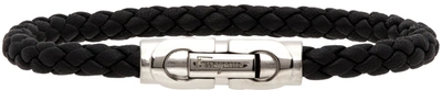 Ferragamo Black Gancini Bracelet In Nero Tg 17