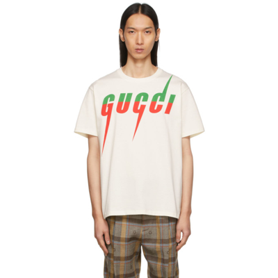 GUCCI OFF-WHITE BLADE PRINT T-SHIRT