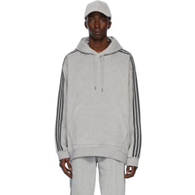 Adidas X Ivy Park Grey Corduroy Hoodie In Mgsogr