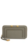 Chloé Marcie Leather Zip Wallet In Cashmere Grey