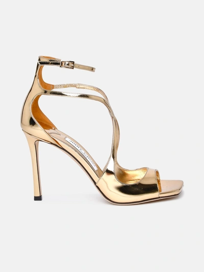 Jimmy Choo Azia 95 Ankle Strapped Sandals In Gold