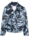 Kenzo Men's Camo-print Cropped Jacket In Blue