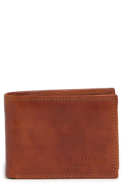 Maison Heritage Paco Bifold Leather Wallet In Light Camel