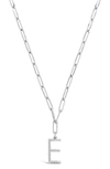 Sterling Forever Rhodium Plated Braided Initial Pendant Necklace In Silver-e