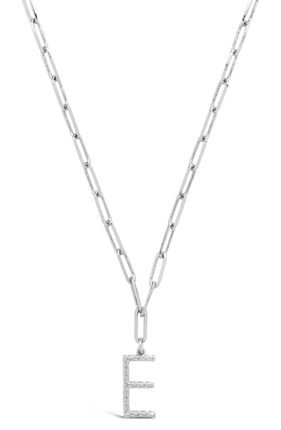 Sterling Forever Rhodium Plated Braided Initial Pendant Necklace In Silver-e