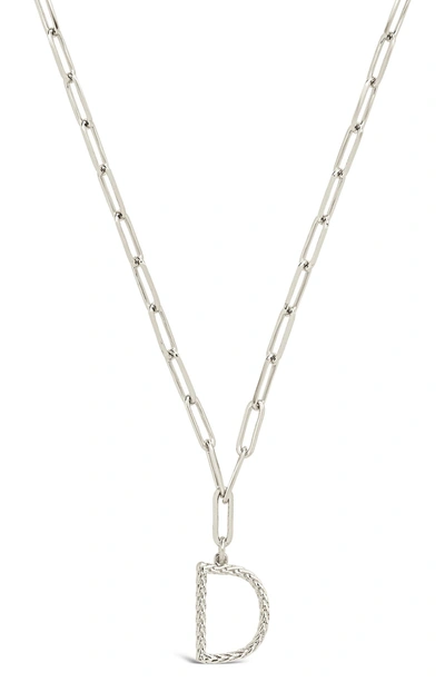 Sterling Forever Rhodium Plated Braided Initial Pendant Necklace In Silver-d