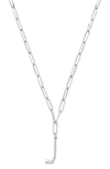 Sterling Forever Rhodium Plated Braided Initial Pendant Necklace In Silver-j