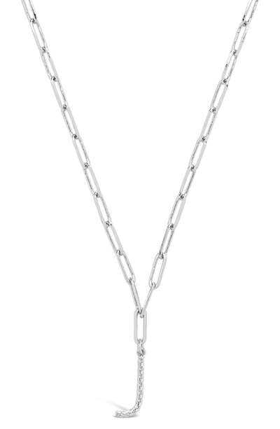 Sterling Forever Rhodium Plated Braided Initial Pendant Necklace In Silver-j