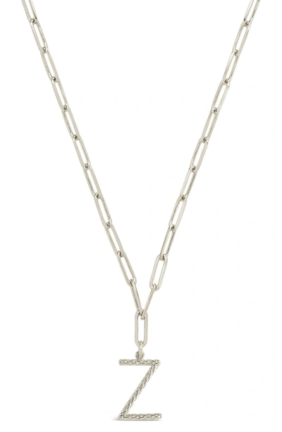 Sterling Forever Rhodium Plated Braided Initial Pendant Necklace In Silver-z