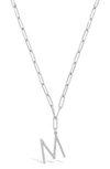 Sterling Forever Rhodium Plated Braided Initial Pendant Necklace In Silver-m