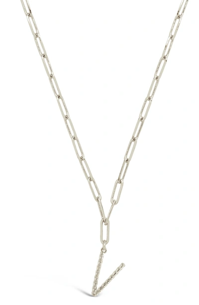 Sterling Forever Rhodium Plated Braided Initial Pendant Necklace In Silver-v