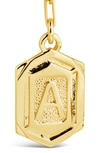 Sterling Forever 14k Gold Plated Hexagon Tag Initial Pendant Necklace In Gold-a