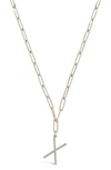 Sterling Forever Rhodium Plated Braided Initial Pendant Necklace In Silver-x