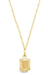Sterling Forever 14k Gold Plated Hexagon Tag Initial Pendant Necklace In Gold-e