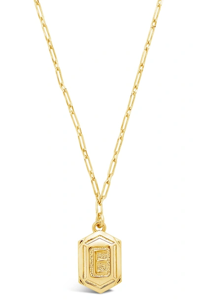 Sterling Forever 14k Gold Plated Hexagon Tag Initial Pendant Necklace In Gold-e