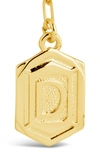 Sterling Forever 14k Gold Plated Hexagon Tag Initial Pendant Necklace In Gold-d