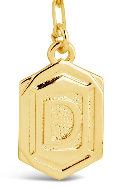 Sterling Forever 14k Gold Plated Hexagon Tag Initial Pendant Necklace In Gold-d