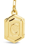 Sterling Forever 14k Gold Plated Hexagon Tag Initial Pendant Necklace In Gold-c