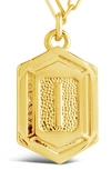 Sterling Forever 14k Gold Plated Hexagon Tag Initial Pendant Necklace In Gold-i