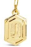 Sterling Forever 14k Gold Plated Hexagon Tag Initial Pendant Necklace In Gold-j
